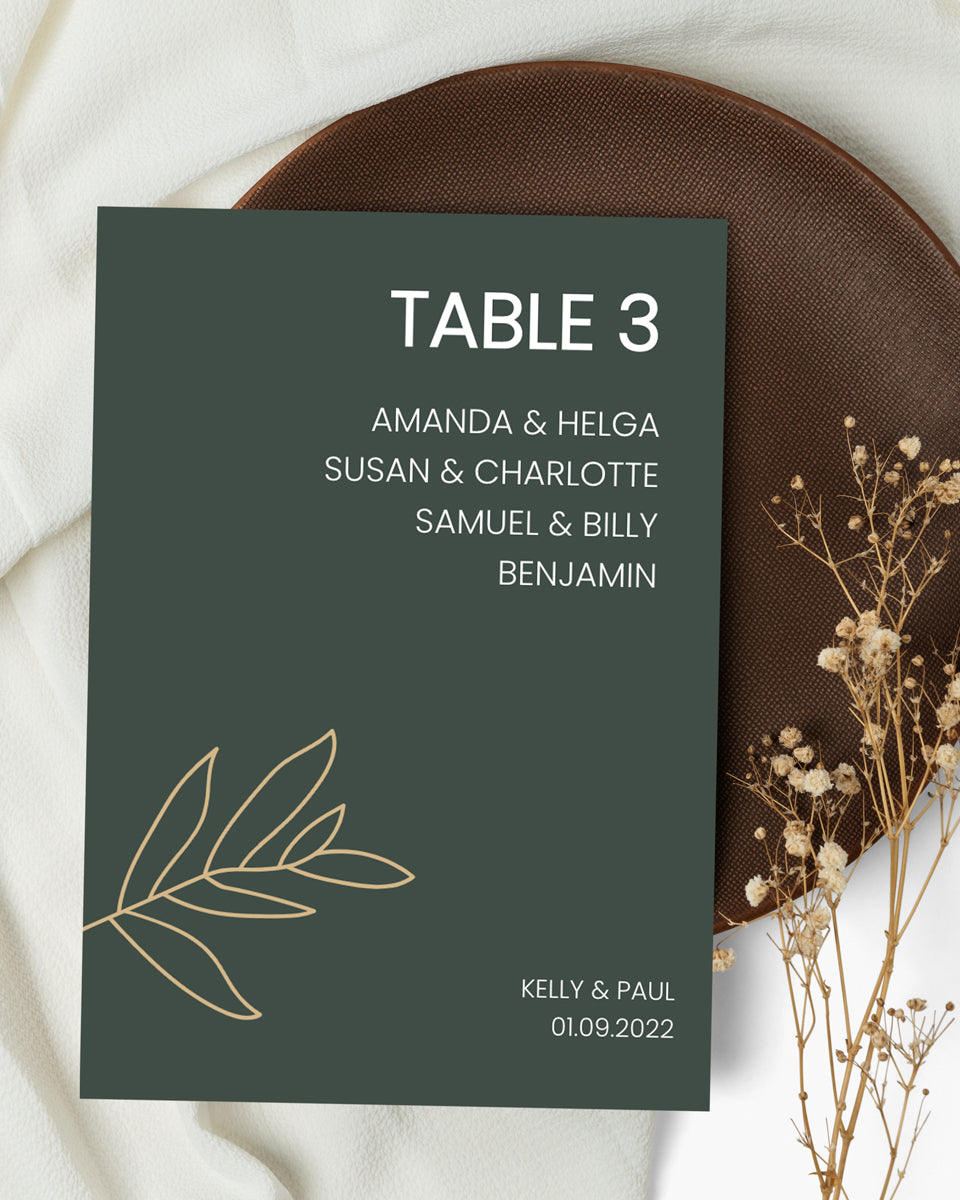 Olive ∙ Table numbers - Bergmann Studio