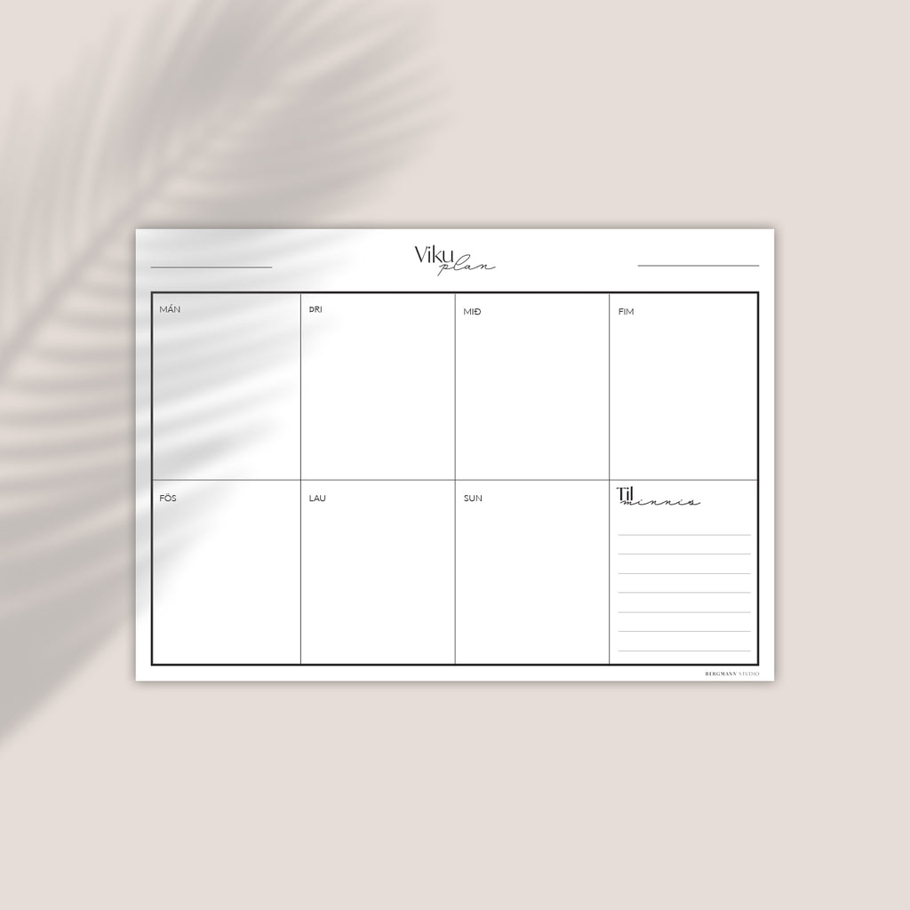 Weekly Planner Printable - Bergmann Studio